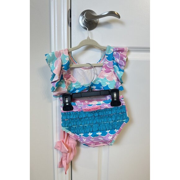 RUFFLEBUTTS Mermaid Butterfly Tankini 18-24 Months - Picture 5 of 8